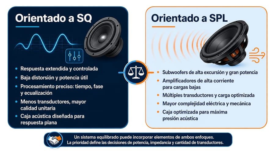 Comparación entre sistemas orientados a calidad (SQ) y a volumen (SPL)