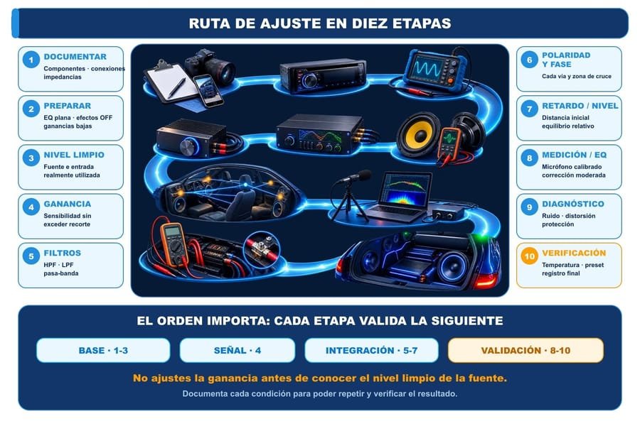 Ruta de ajuste del sistema en diez etapas